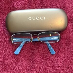 Gucci Eyeglasses with Blue Frames and Case